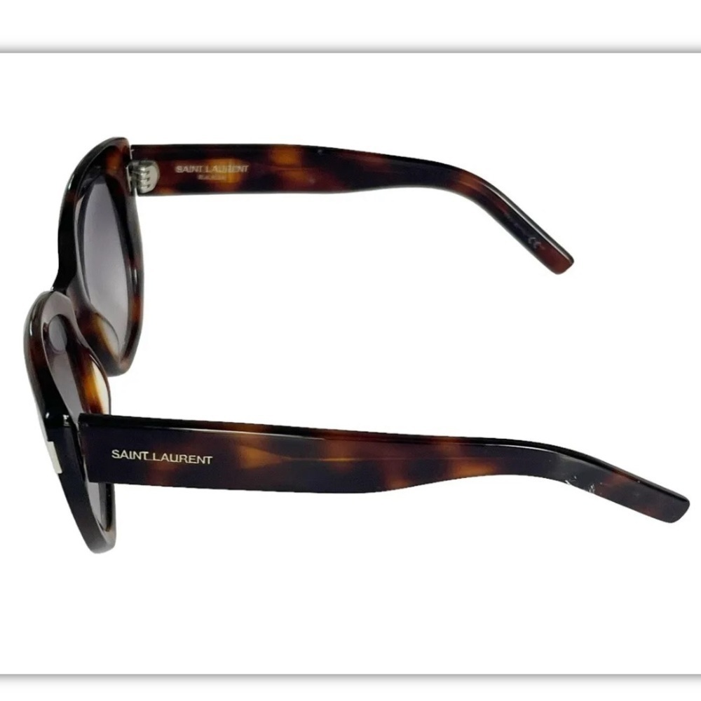 SAINT LAURENT Women's Brown Tortoise Shell Oversize Sunglasses - Picture 2 of 11